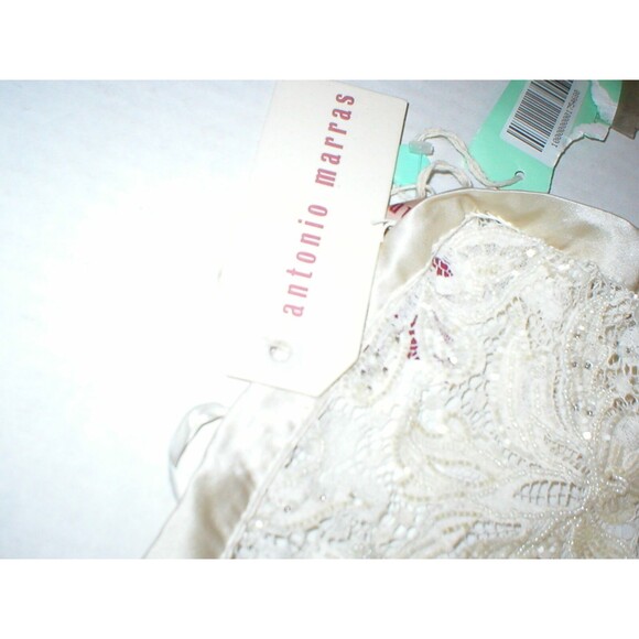 New Womens 6 NWT Designer Antonio Marras Italy Dress 42 Silk Bead Overlay Ivory - Picture 7 of 12